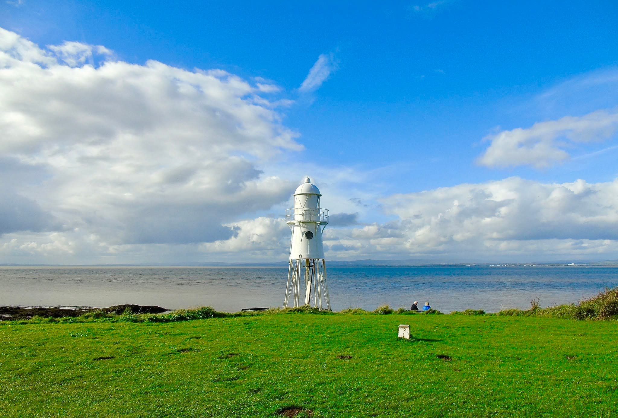 Black Nore lighthouse on the shore at Portishead
